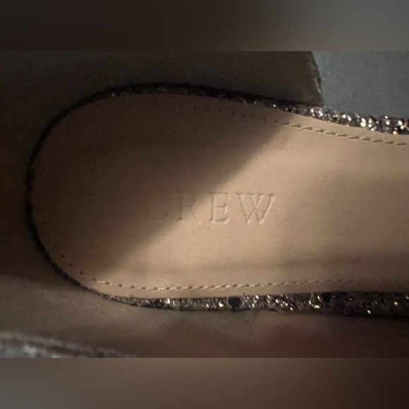 J Crew Glitter Snakeskin D’Orsay dorsay Audrey Flats Size 7 Gold Bown EUC - Picture 7 of 9